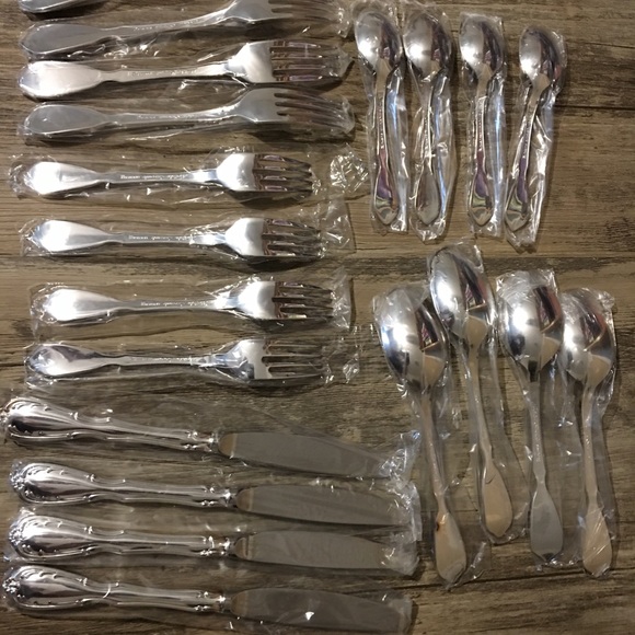 NORITAKE SERENADE JAPAN-SILVER ON STEEL 20 PIECE SETTING - Picture 6 of 6